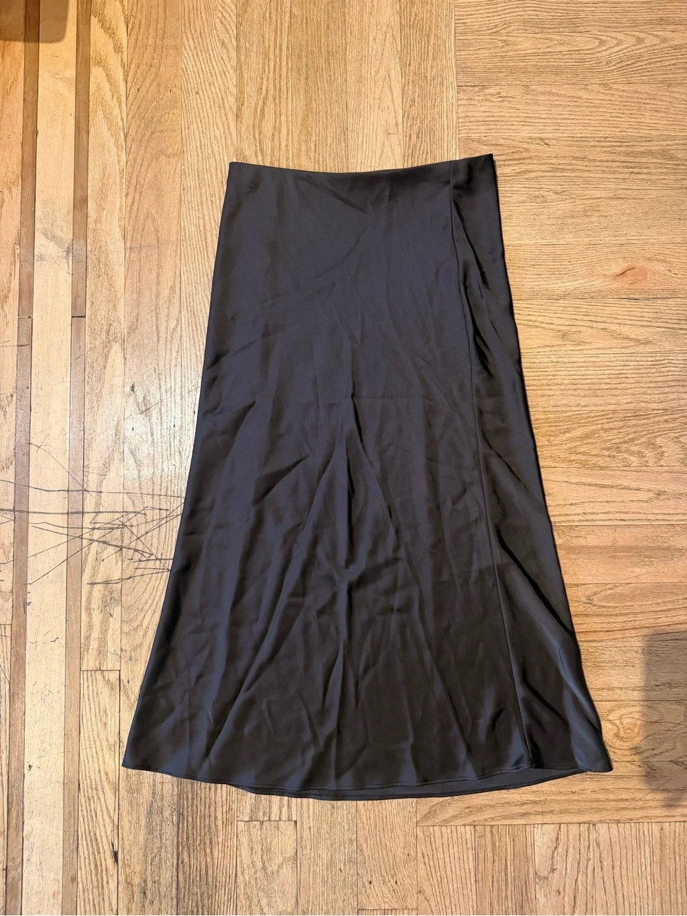 Zara Brown Satin Slip Skirt